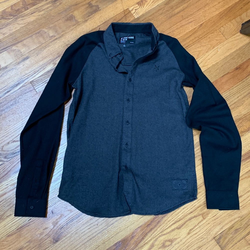 Zoo York mens black and charcoal gray flannel new size M